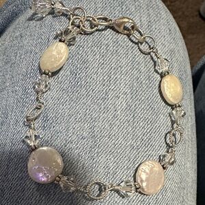 925 Silver and Pearl Bracelet